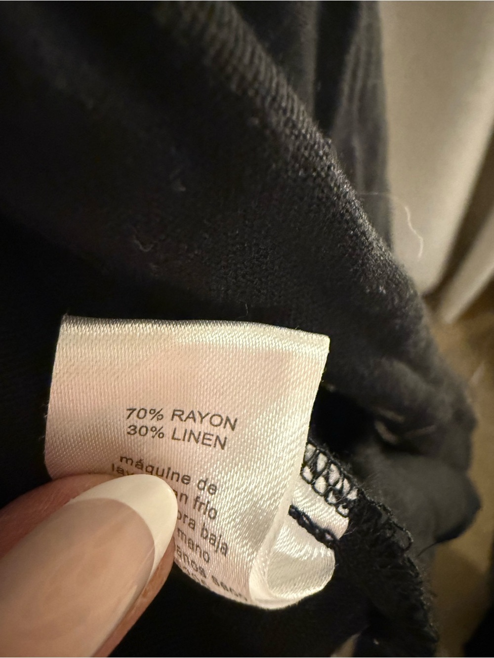 New 4Our Dreamers Black Button-Front Midi Dress Linen Blend M - Picture 3 of 4